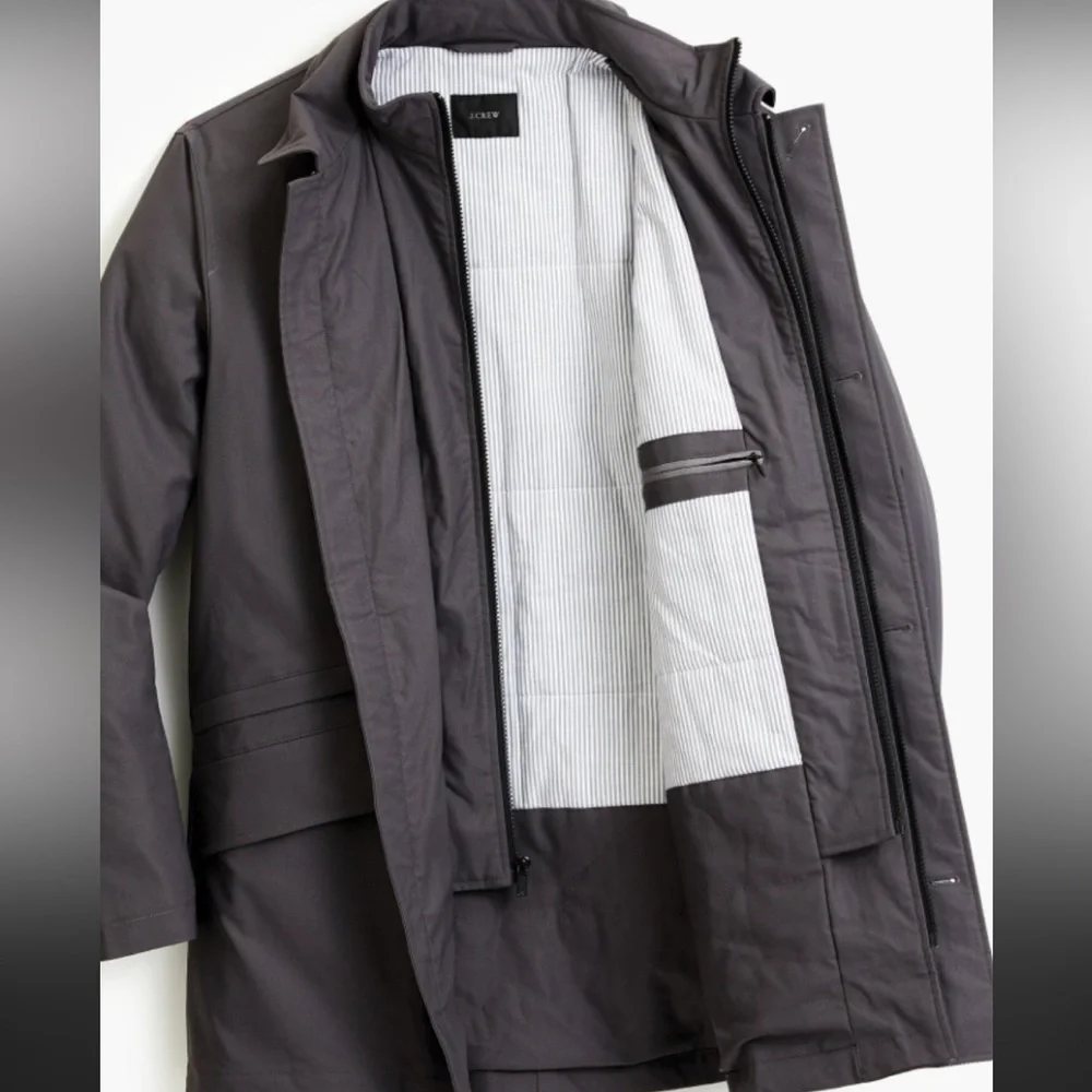 J. Crew Men’s Fulton Insulated Polartec Jacket in grey  Size Large NWT